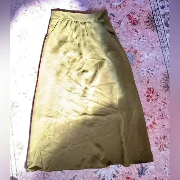 Vintage green Sima high waisted midi skirt size 40! - Picture 1 of 5